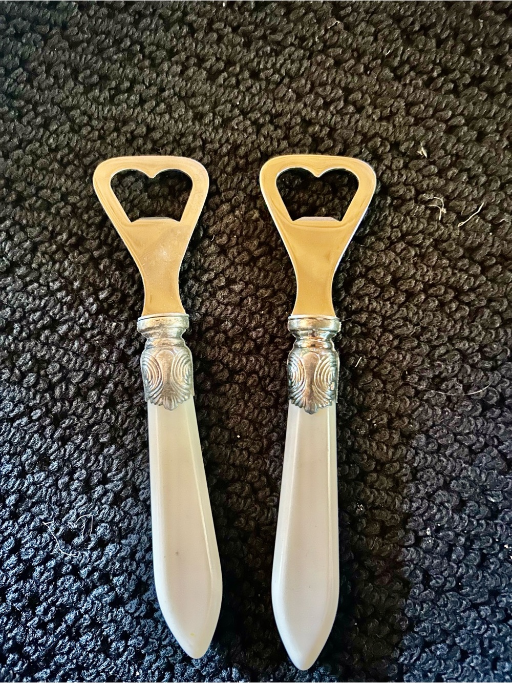 Vintage-style Bottle Openers with Cream Enameled Handle